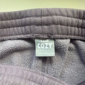 Light purple TNA Cozy fleece wide leg sweatpants